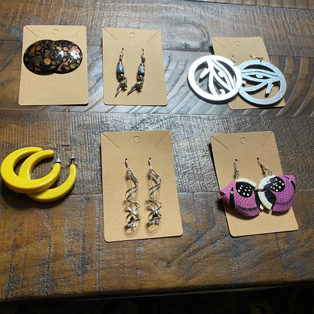 Lot of 6 Earrings Pierced Jewelry